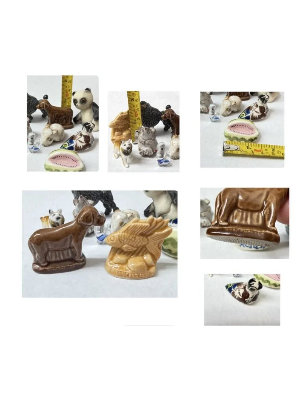 Lot 11 Mini Figures Wade Whimsies Panda Mouse Talavera Collie Poodle Bird Fish
